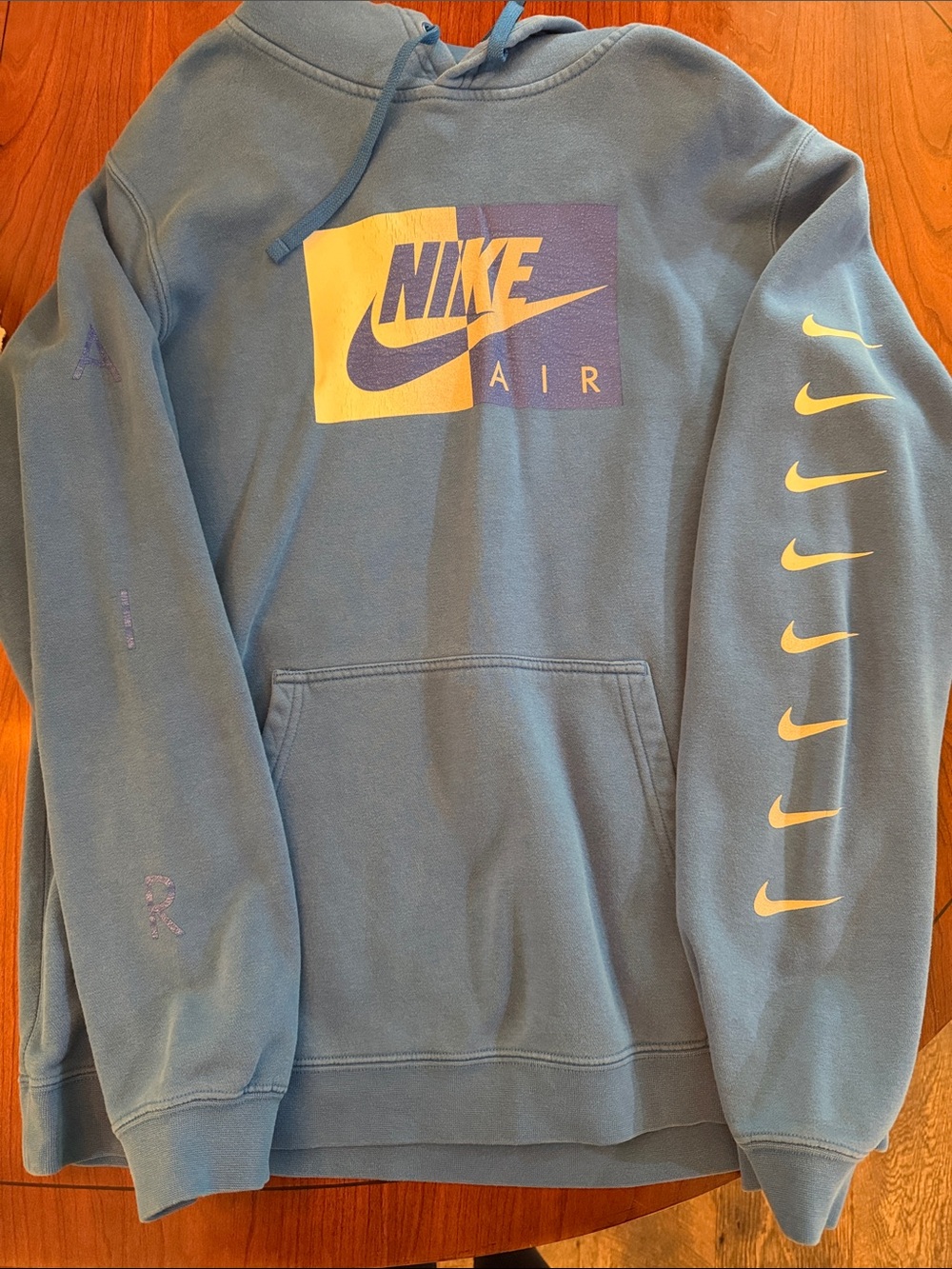 Nike Blue Pullover Hoodie with white & blue Air Logo